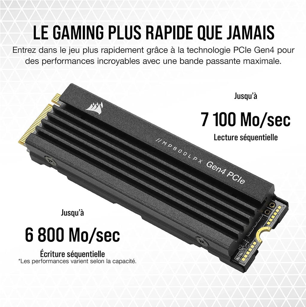 Corsair MP600 PRO LPX M.2 2280 NVMe PCIe x4 Gen4 SSD