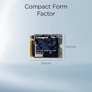 Integral M.2 2230 PCIe Gen4 x4 SSD Internal Solid State Drive Microsoft Surface Pro, PC laptop, Valve Steam Deck compatible