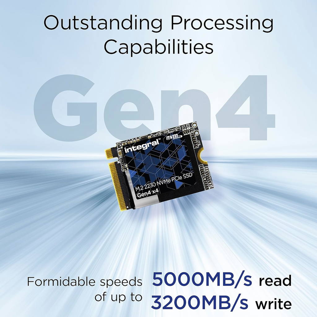 Integral M.2 2230 PCIe Gen4 x4 SSD Internal Solid State Drive Microsoft Surface Pro, PC laptop, Valve Steam Deck compatible