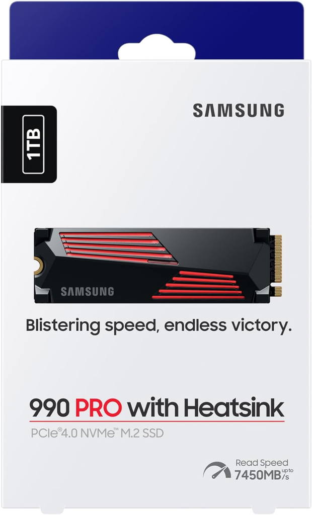 Samsung 990 PRO avec dissipateur M.2 2280 PCIe 4.0 NVMe SSD Interne