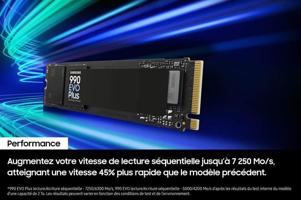 Samsung 990 EVO Plus PCIe 4.0 x4/5.0 x2 NVMe2.0 M.2 2280 SSD interne