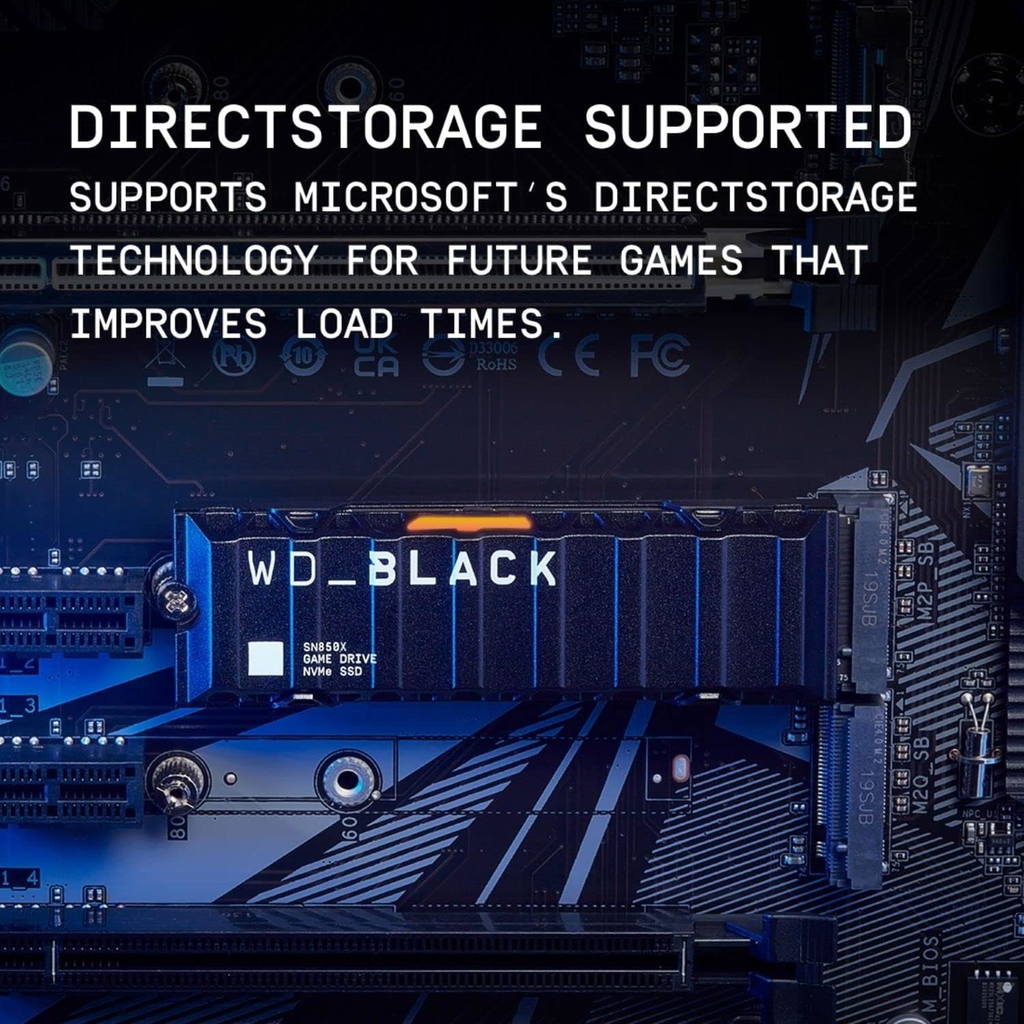 WD_BLACK SN850X M.2 2280 Game Drive with Heatsink PCIe Gen4 NVMe Internal SSD