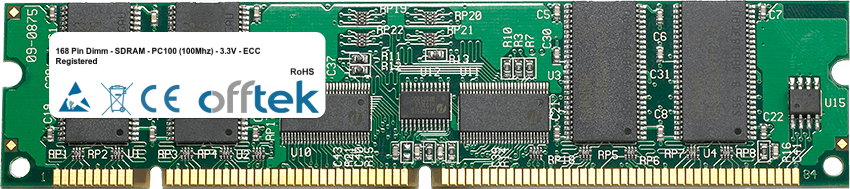168 Pin Dimm - SDRAM - PC133 (133Mhz) - 3.3V - ECC Registered