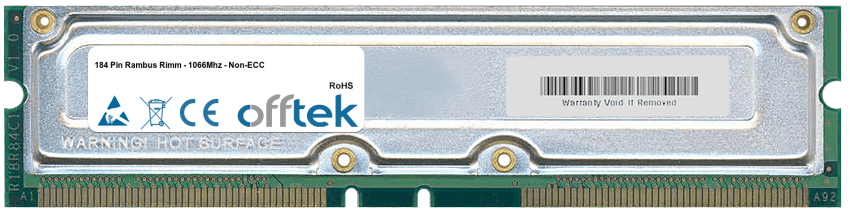 184 Pin Rambus Rimm - 800MHZ - Non-ECC