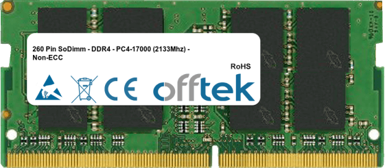 260 Pin SoDimm - DDR4 - PC4-21300 (2666Mhz) - Non-ECC