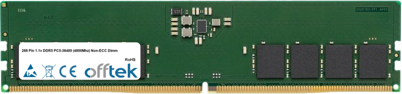 288 Pin 1.1v DDR5 PC5-38400 (4800Mhz) Non-ECC Dimm